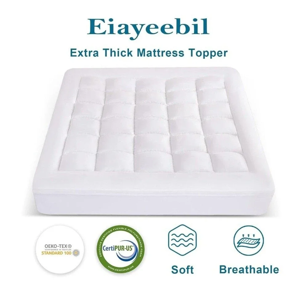2 Inch Thick Twin Size Mattress Topper 1400 GSM Soft Pillow Top Mattress Pain